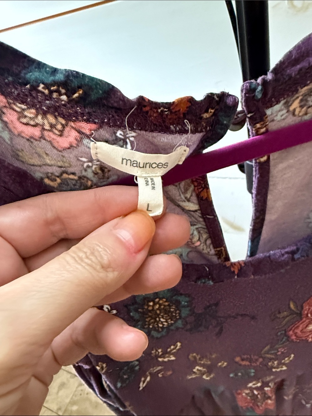 Maurices Purple Floral Tank Top - Picture 5 of 6